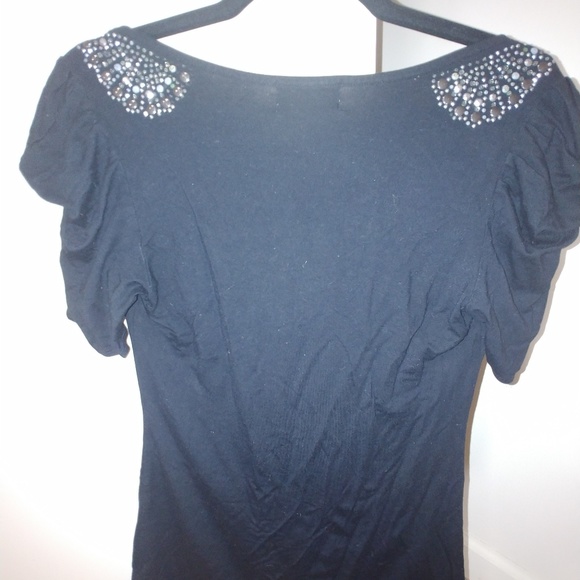 Black Blouse with Rhinestones on back - Picture 1 of 5